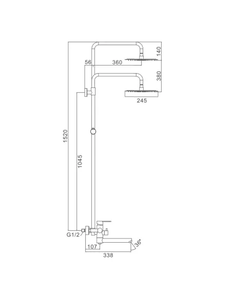 Душевая система Frap F24801 с изливом, нержавеющая сталь