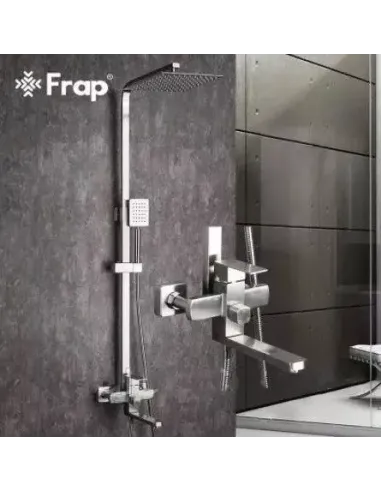 Душева система Frap F24802 з виливом, нержавіюча сталь