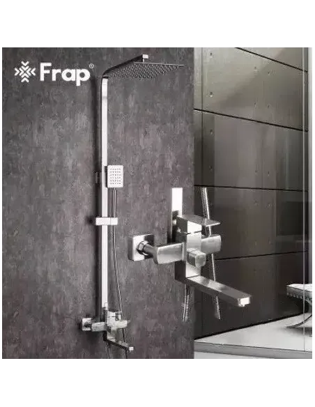 Душевая система Frap F24802 с изливом, нержавеющая сталь