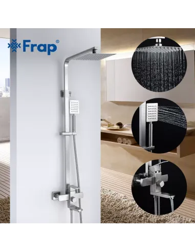 Душевая система Frap F2421 с изливом, нержавеющая сталь
