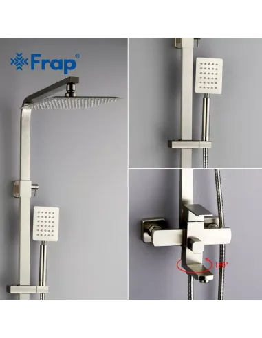 Душевая система Frap F2421 с изливом, нержавеющая сталь