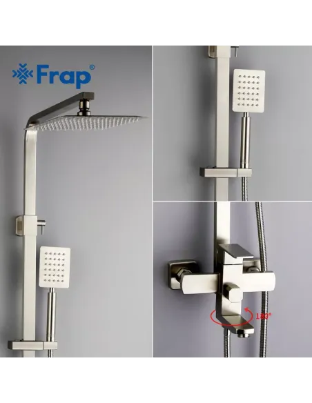 Душева система Frap F2421 з виливом, нержавіюча сталь