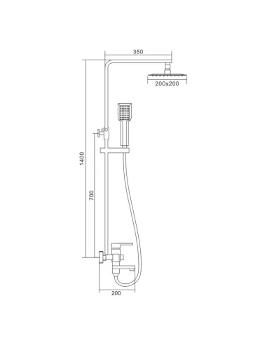 Душева система Frap F2421 з виливом, нержавіюча сталь