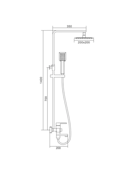 Душева система Frap F2421 з виливом, нержавіюча сталь