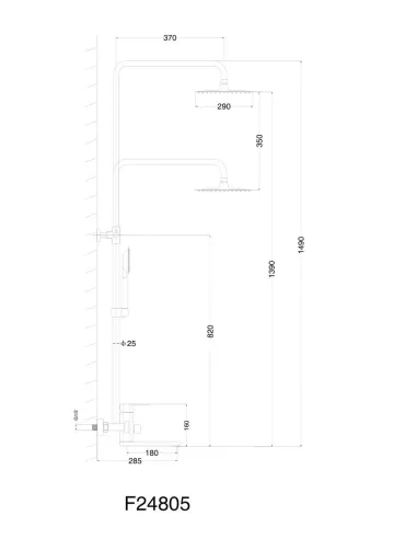 Душевая система Frap F24805 с изливом, нержавеющая сталь