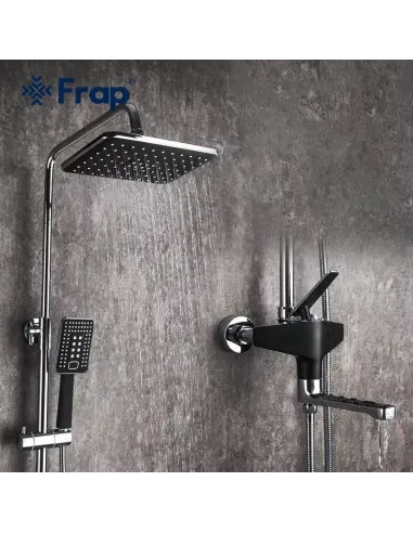 Душева система Frap F2457 з виливом, чорний