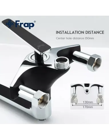 Душева система Frap F2457 з виливом, чорний