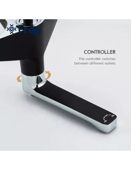 Душева система Frap F2457 з виливом, чорний