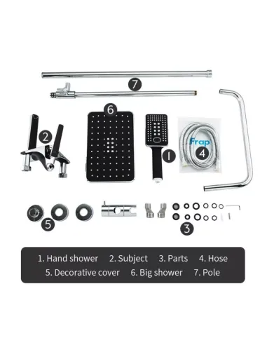 Душевая система Frap F2457 с изливом, черный