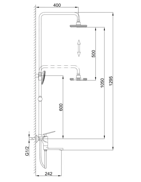 Душевая система Frap F2457 с изливом, черный