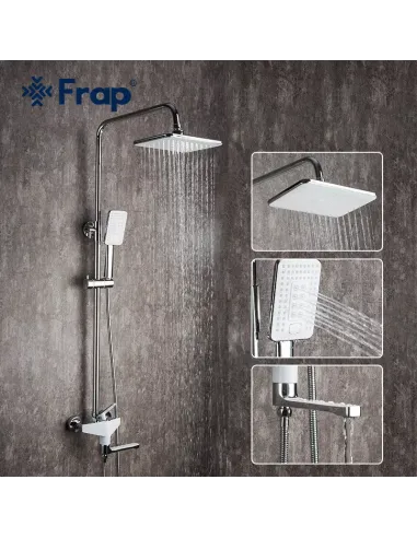Душева система Frap F2458 з виливом, білий