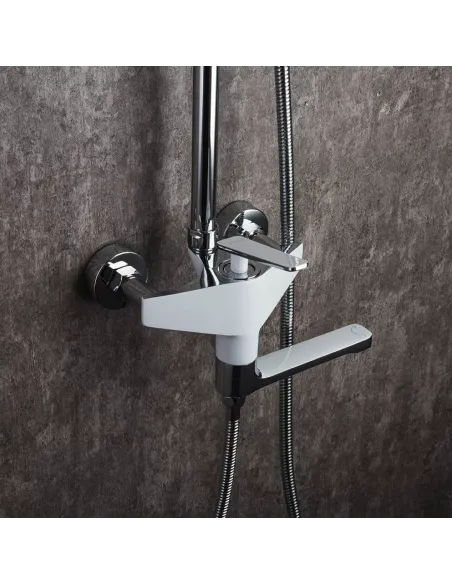 Душева система Frap F2458 з виливом, білий