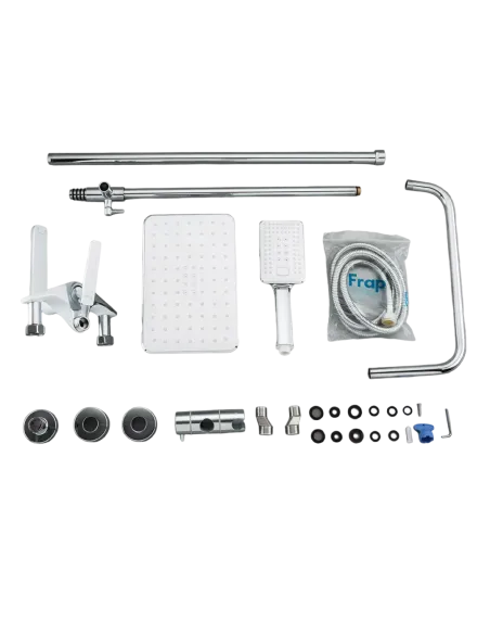 Душева система Frap F2458 з виливом, білий