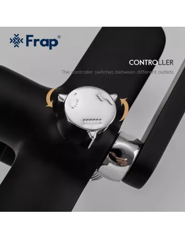 Душева система Frap F2449-6 з виливом, чорний