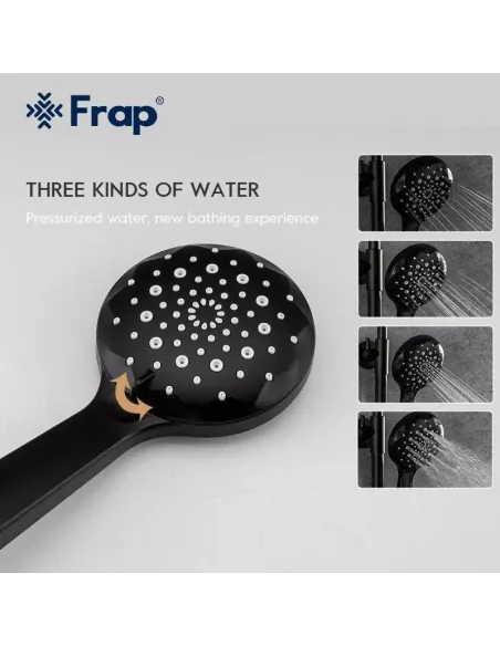 Душева система Frap F2449-6 з виливом, чорний