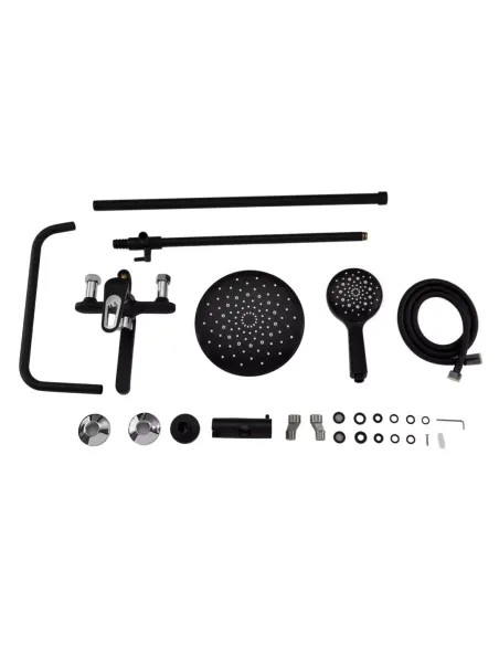 Душева система Frap F2449-6 з виливом, чорний