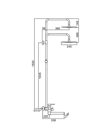 Душева система Frap F24801-6 з виливом, чорний
