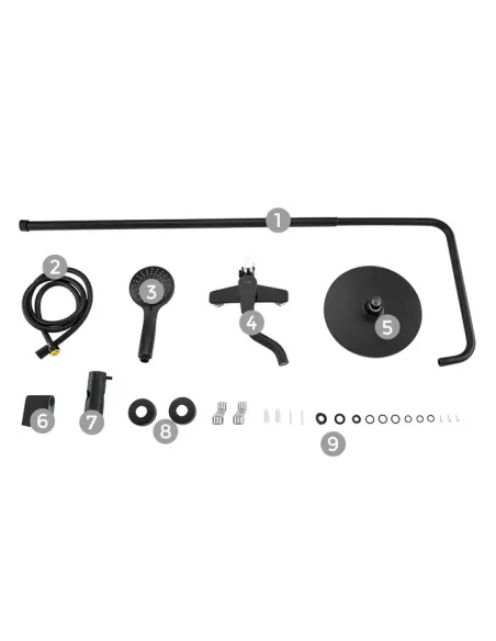 Душевая система Frap F2429 с изливом, черный