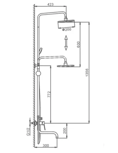 Душевая система Frap F2429 с изливом, черный