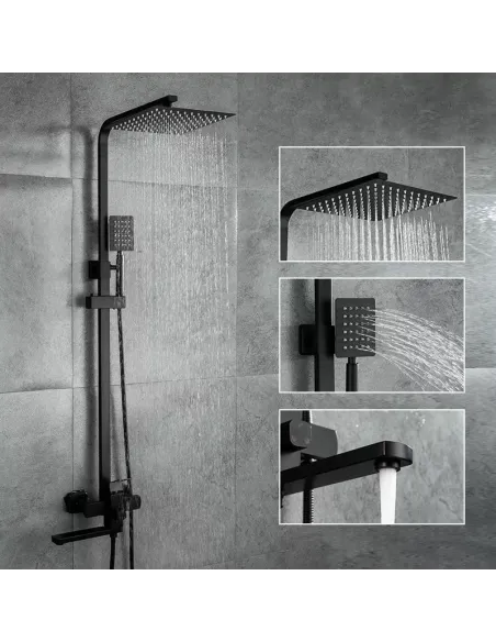 Душевая система Frap F24802-6 с изливом, черный Душевая система Frap F24802-6 с изливом, черный