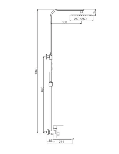 Душевая система Frap F24802-6 с изливом, черный