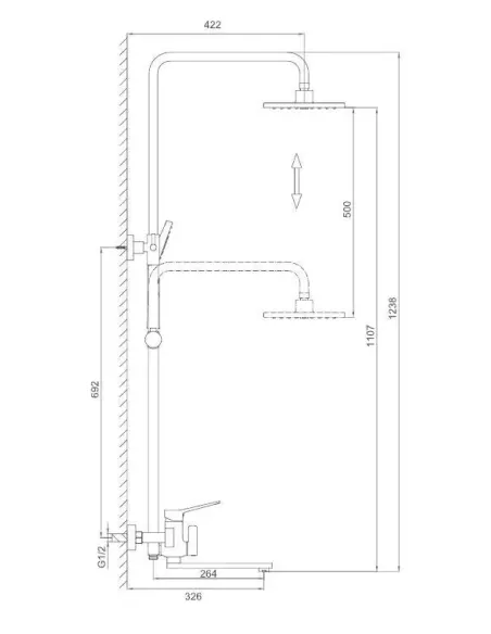 Душевая система Frap F2462 с изливом, черный
