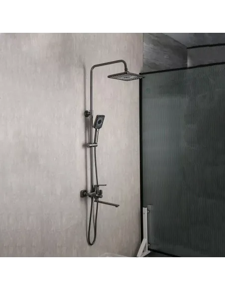 Душевая система Frap F2471-9 с изливом, графит