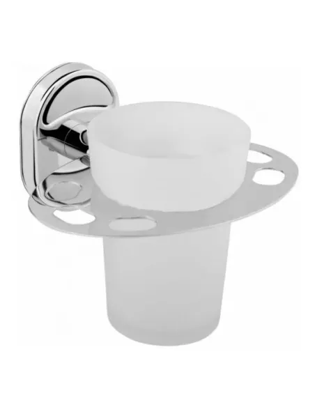 Склянка для ванної кімнати Frap F1906-1 з тримачем для зубних щіток, хром