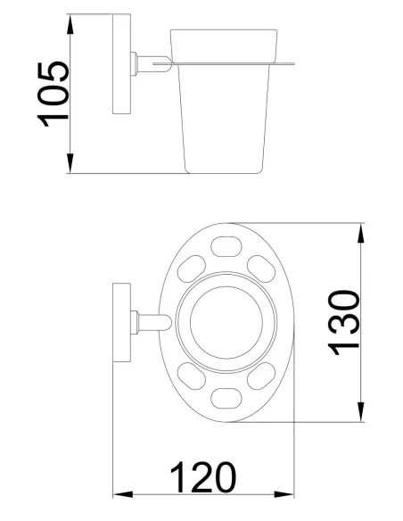 Склянка для ванної кімнати Frap F1906-1 з тримачем для зубних щіток, хром