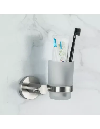 Стакан для ванной комнаты Frap F30106, нержавеющая сталь, сатин