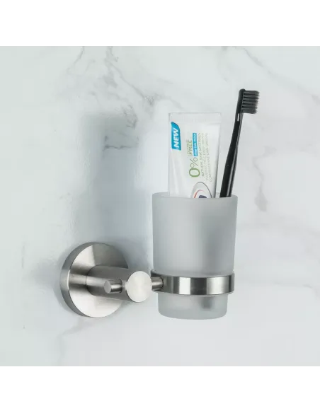 Стакан для ванной комнаты Frap F30106, нержавеющая сталь, сатин