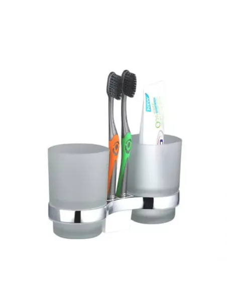 Склянка для ванної кімнати Frap F1908 подвійний, хром