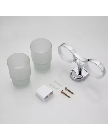 Стакан для ванной комнаты Frap F1908 двойной, хром