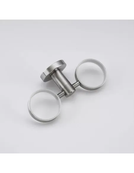 Склянка для ванної кімнати Frap F30108 подвійна, нержавіюча сталь.