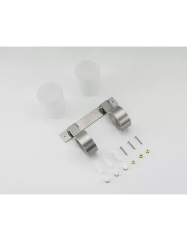 Склянка для ванної кімнати Frap F30408 подвійний поворотний, нержавіюча сталь