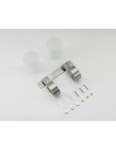 Склянка для ванної кімнати Frap F30408 подвійний поворотний, нержавіюча сталь