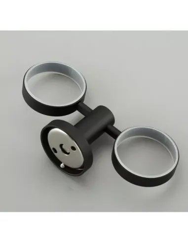 Склянка для ванної кімнати Frap F30208 подвійний, нержавіюча сталь, чорний