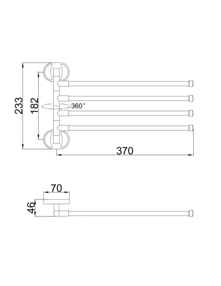 Держатель для полотенец Frap F1914 четверной поворотный, 370 мм, хром