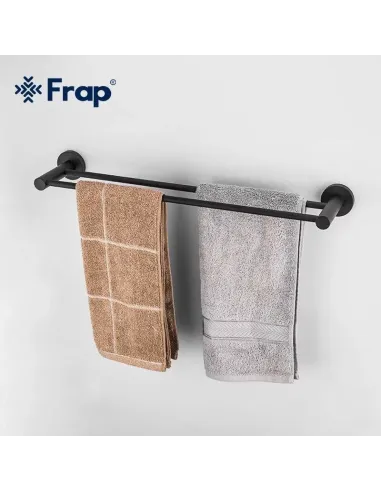 Держатель для полотенец Frap F30209 двойной, 600 мм, нержавеющая сталь, черный