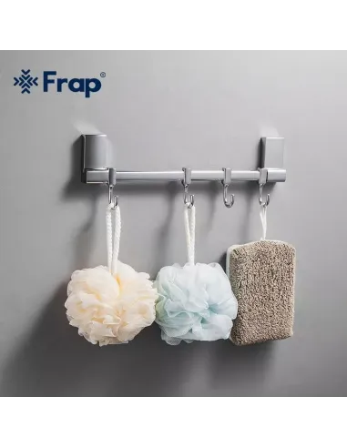 Планка с крючками Frap F1815-4, 284 мм, хром, 4 крючка