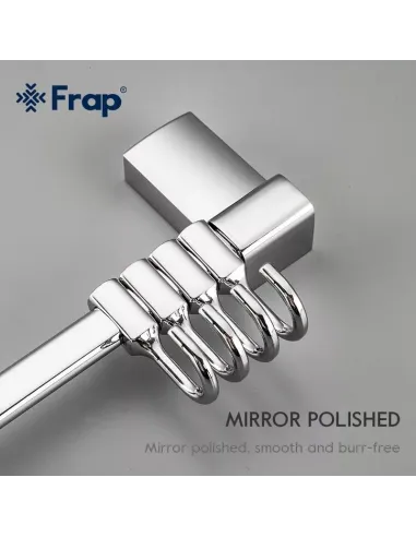 Планка с крючками Frap F1815-4, 284 мм, хром, 4 крючка