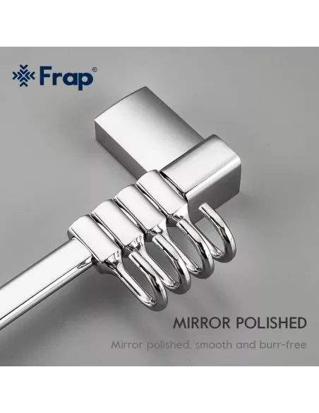 Планка с крючками Frap F1815-4, 284 мм, хром, 4 крючка