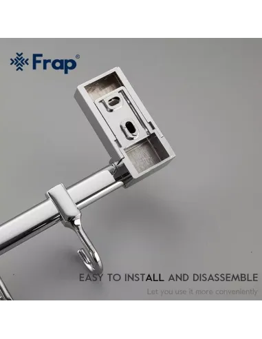 Планка з гачками Frap F1815-4, 284 мм, хром, 4 гачки