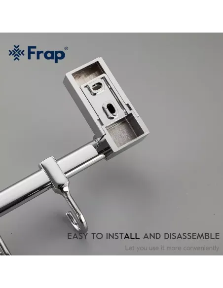 Планка с крючками Frap F1815-4, 284 мм, хром, 4 крючка