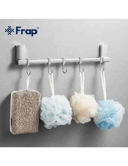 Планка з гачками Frap F1815-5, 284 мм, хром, 5 гачків