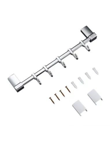 Планка с крючками Frap F1815-5, 284 мм, хром, 5 крючков