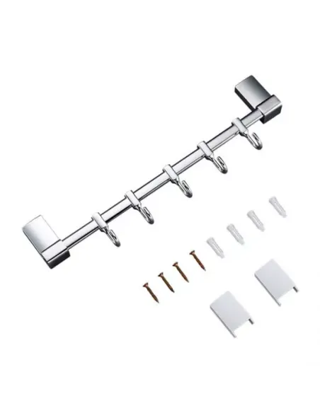 Планка с крючками Frap F1815-5, 284 мм, хром, 5 крючков