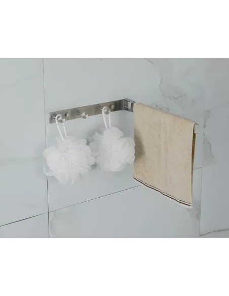 Планка з гачками Frap F30418, 303 мм, сатин, 3 гачки, з поворотним тримачем