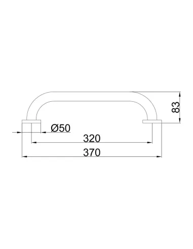 Поручень для ванни Frap F1718, хром, 380 мм