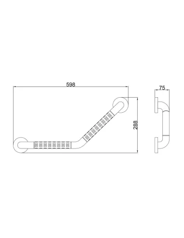 Поручень для ванны изогнутый Frap F8121, пластик, белый, 600 мм